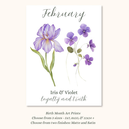 February Birth Month Flower Art Print