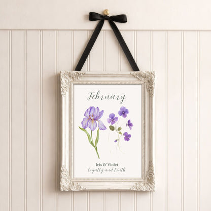 February Birth Month Flower Art Print