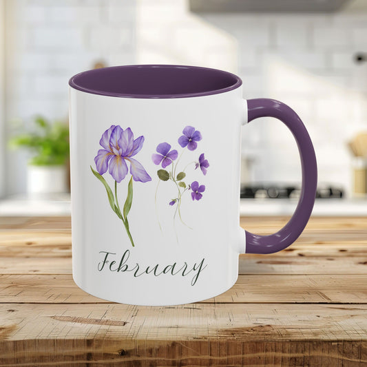 February Birth Month Flower Mug