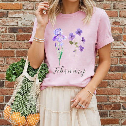 February Birth Month Flower T-Shirt — Iris & Violet