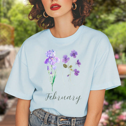 February Birth Month Flower T-Shirt — Iris & Violet