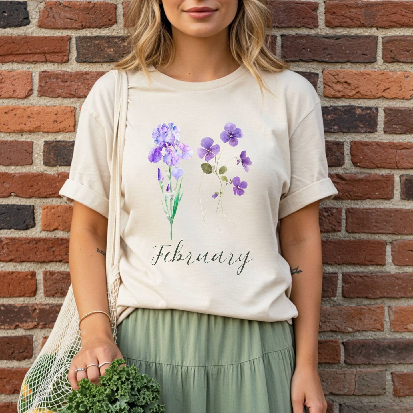 February Birth Month Flower T-Shirt — Iris & Violet
