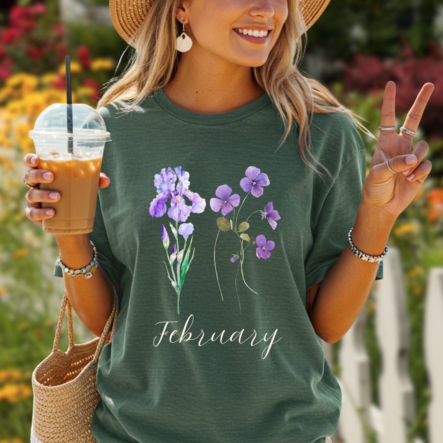 February Birth Month Flower T-Shirt — Iris & Violet