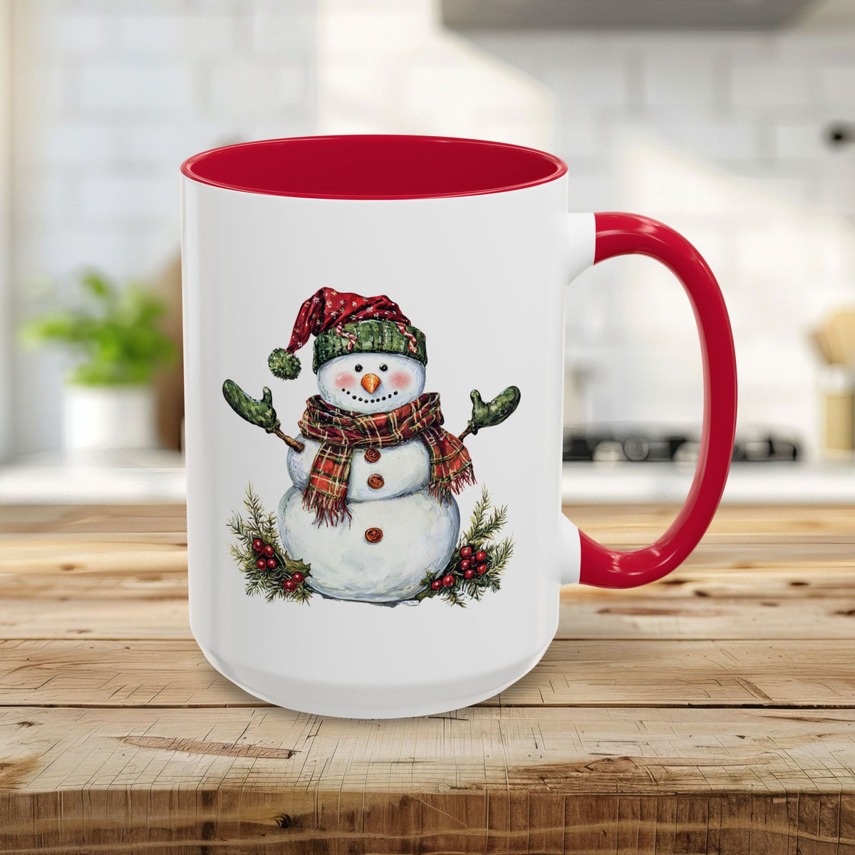Festive Christmas Snowman Mug (11/15 oz)
