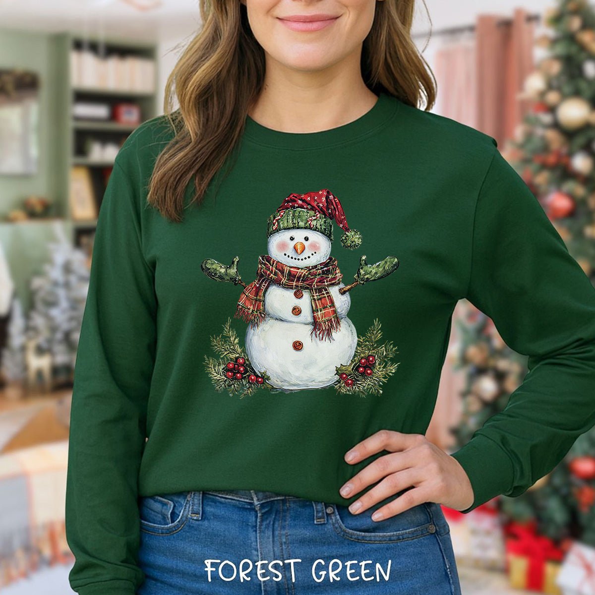 Festive Snowman Long Sleeve Tee
