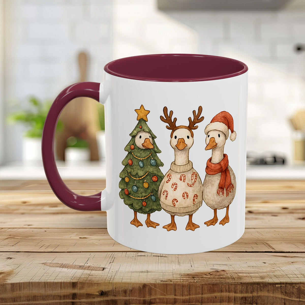 Festive Vintage Christmas Ducks Mug (11/15oz)
