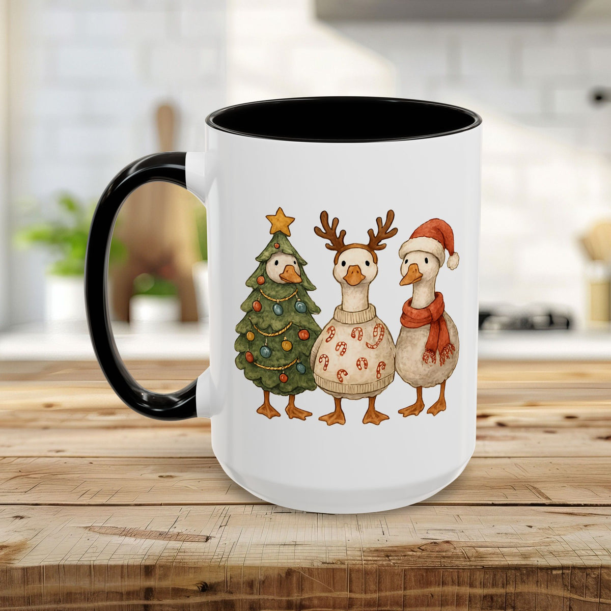 Festive Vintage Christmas Ducks Mug (11/15oz)