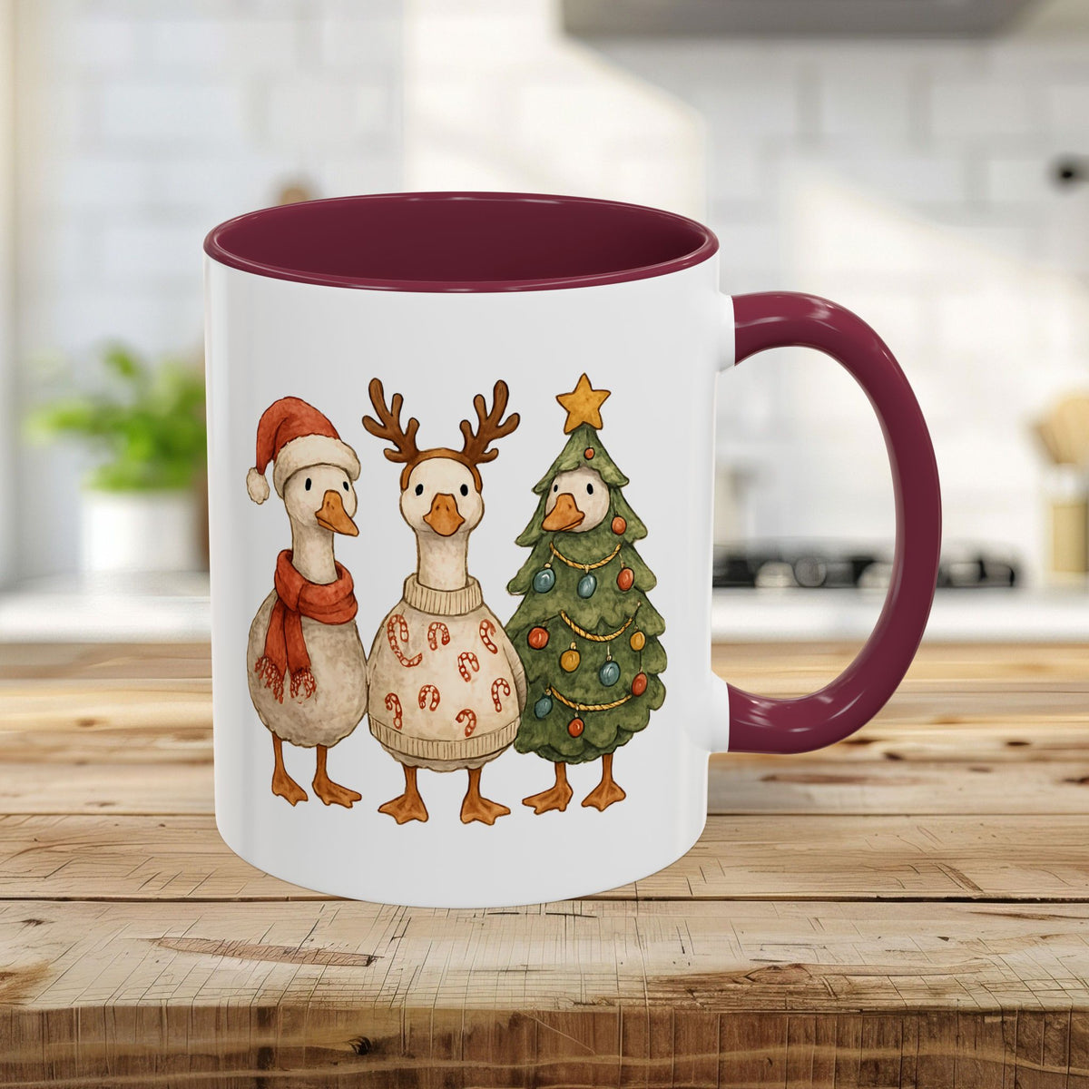 Festive Vintage Christmas Ducks Mug (11/15oz)