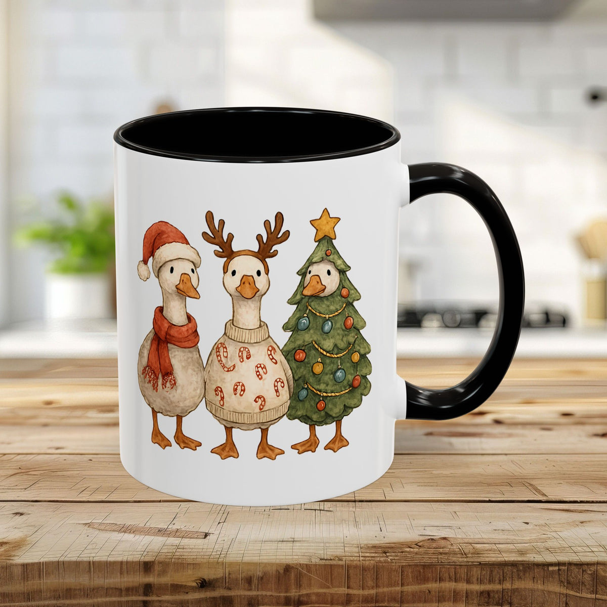 Festive Vintage Christmas Ducks Mug (11/15oz)