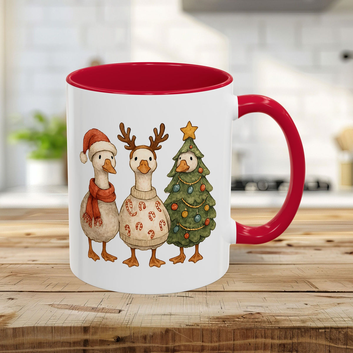 Festive Vintage Christmas Ducks Mug (11/15oz)