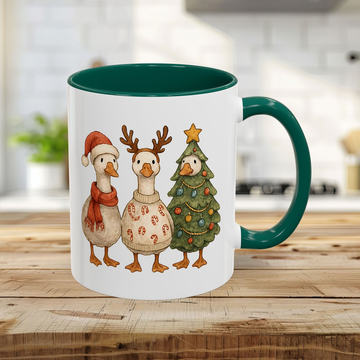 Festive Vintage Christmas Ducks Mug (11/15oz)