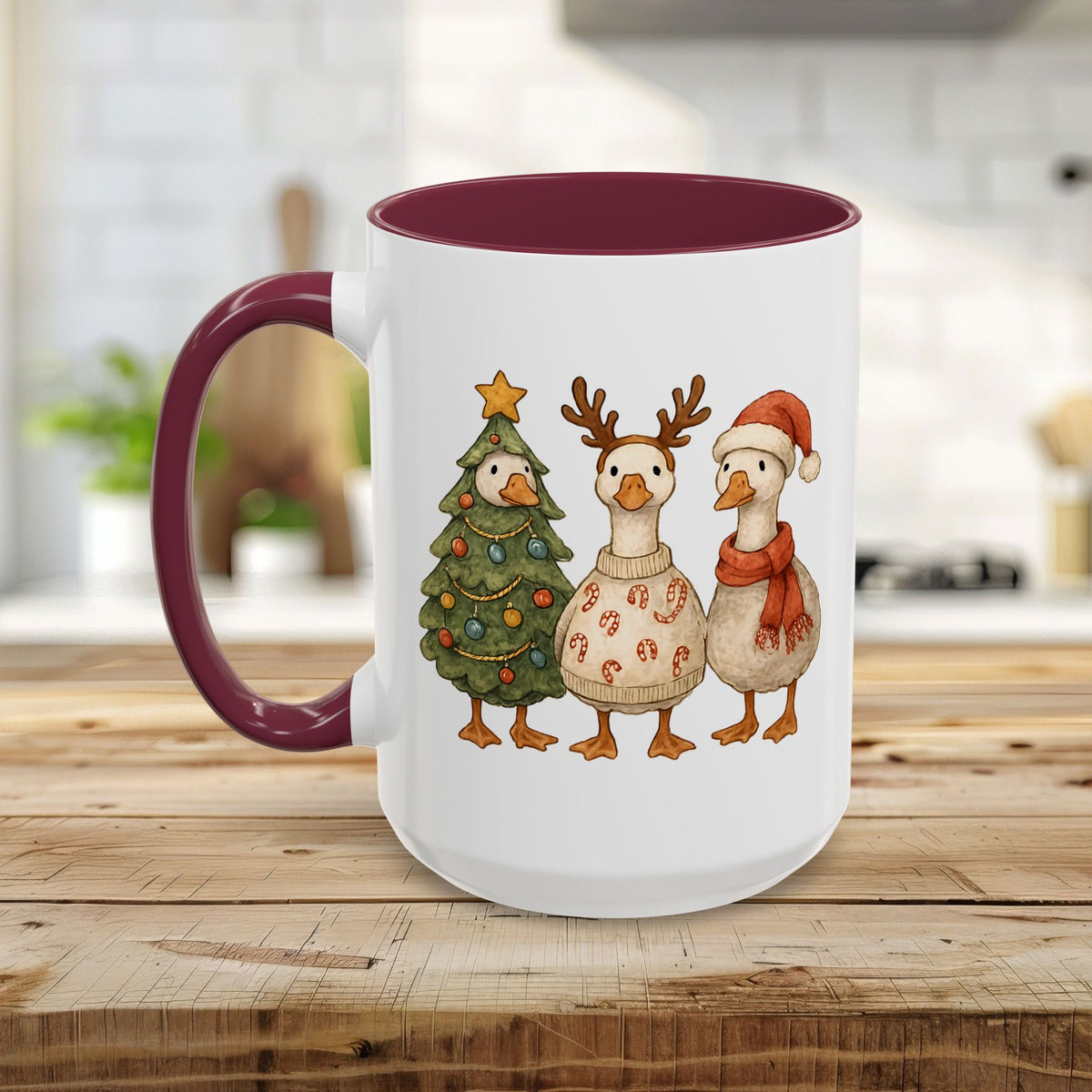 Festive Vintage Christmas Ducks Mug (11/15oz)