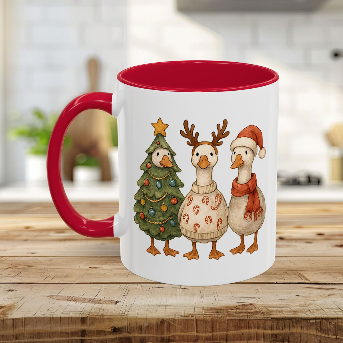 Festive Vintage Christmas Ducks Mug (11/15oz)