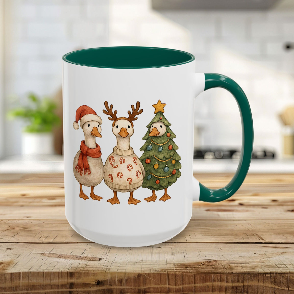 Festive Vintage Christmas Ducks Mug (11/15oz)