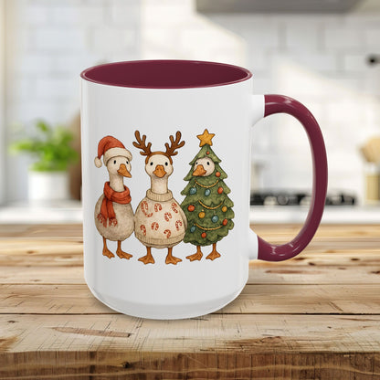 Festive Vintage Christmas Ducks Mug (11/15oz)