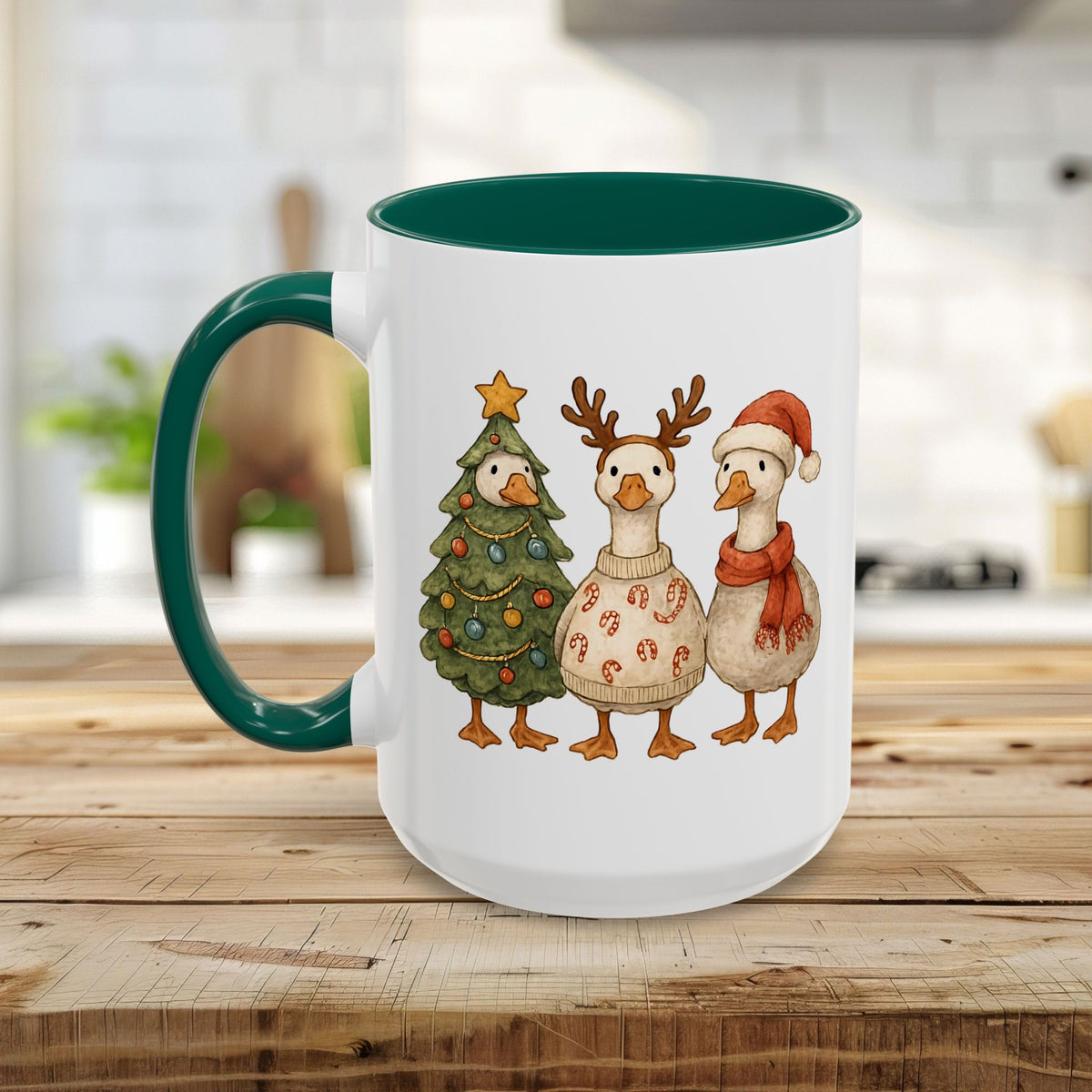 Festive Vintage Christmas Ducks Mug (11/15oz)