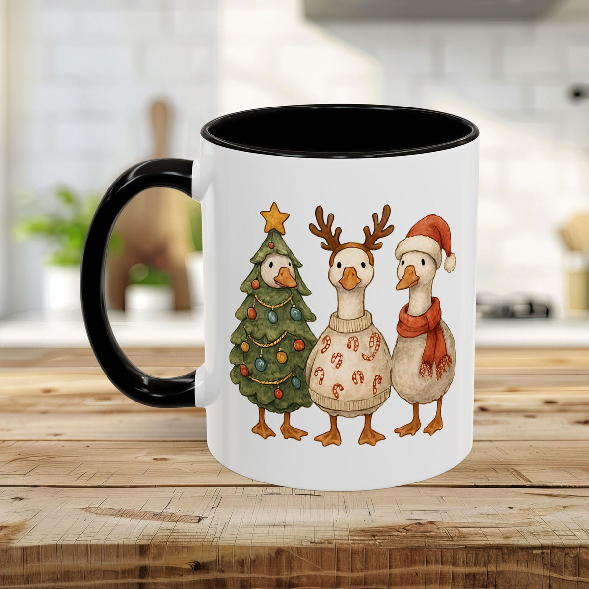 Festive Vintage Christmas Ducks Mug (11/15oz)