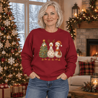 Festive Vintage Christmas Ducks Sweatshirt
