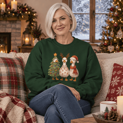 Festive Vintage Christmas Ducks Sweatshirt