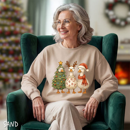 Festive Vintage Christmas Ducks Sweatshirt