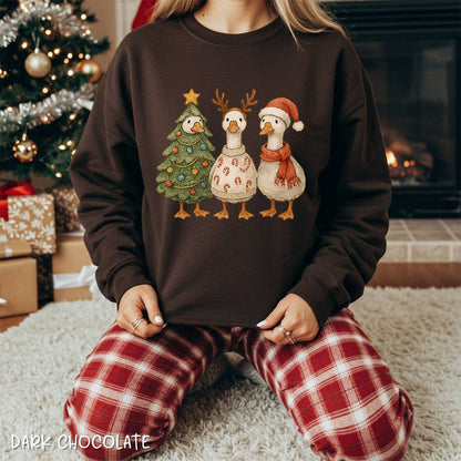 Festive Vintage Christmas Ducks Sweatshirt
