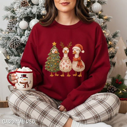 Festive Vintage Christmas Ducks Sweatshirt