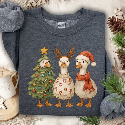 Festive Vintage Christmas Ducks Sweatshirt