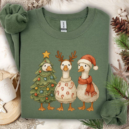 Festive Vintage Christmas Ducks Sweatshirt