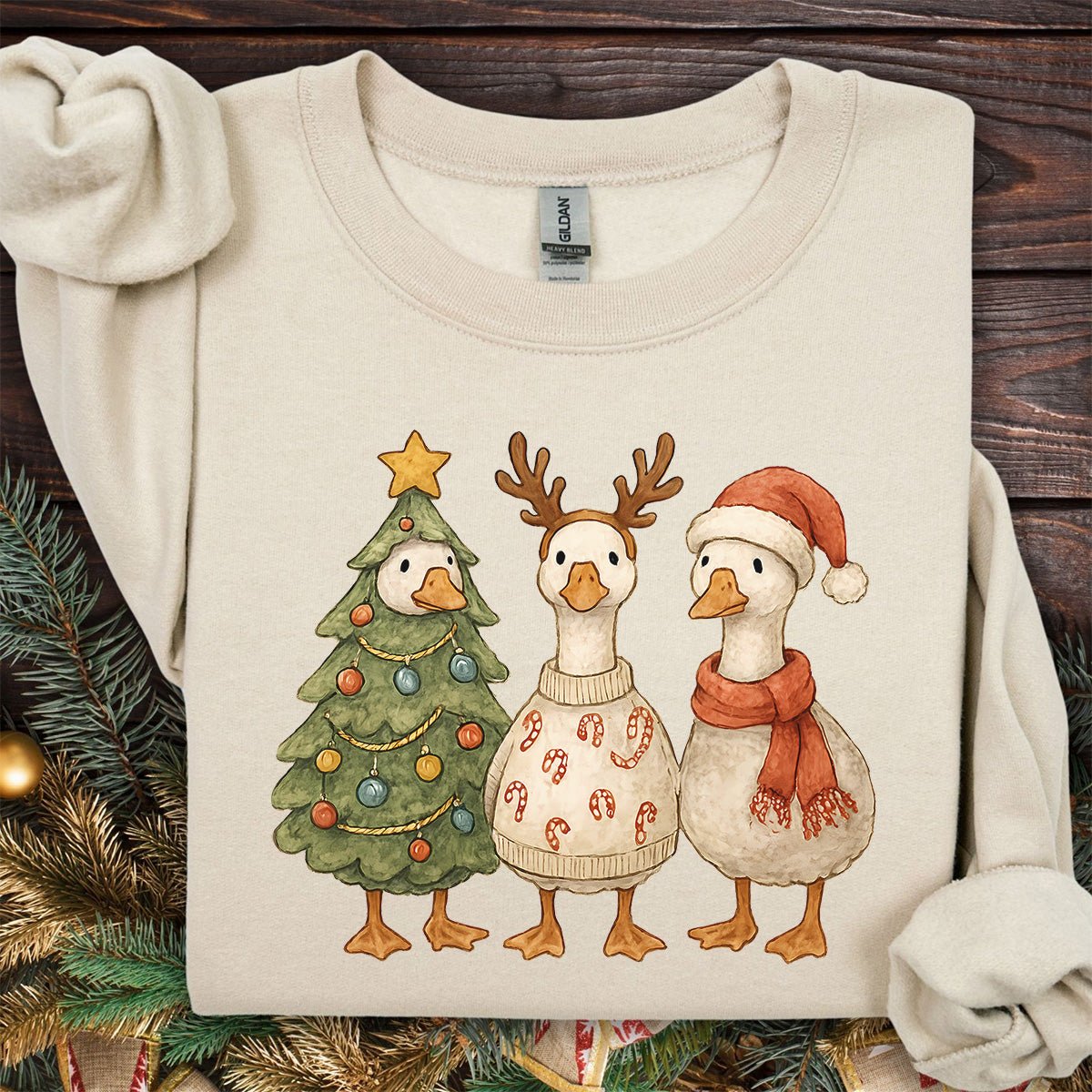 Festive Vintage Christmas Ducks Sweatshirt