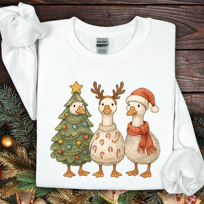Festive Vintage Christmas Ducks Sweatshirt