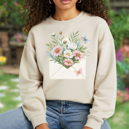 Floral Envelope with Butterflies Sweatshirt