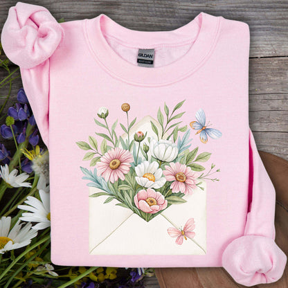 Floral Envelope with Butterflies Sweatshirt