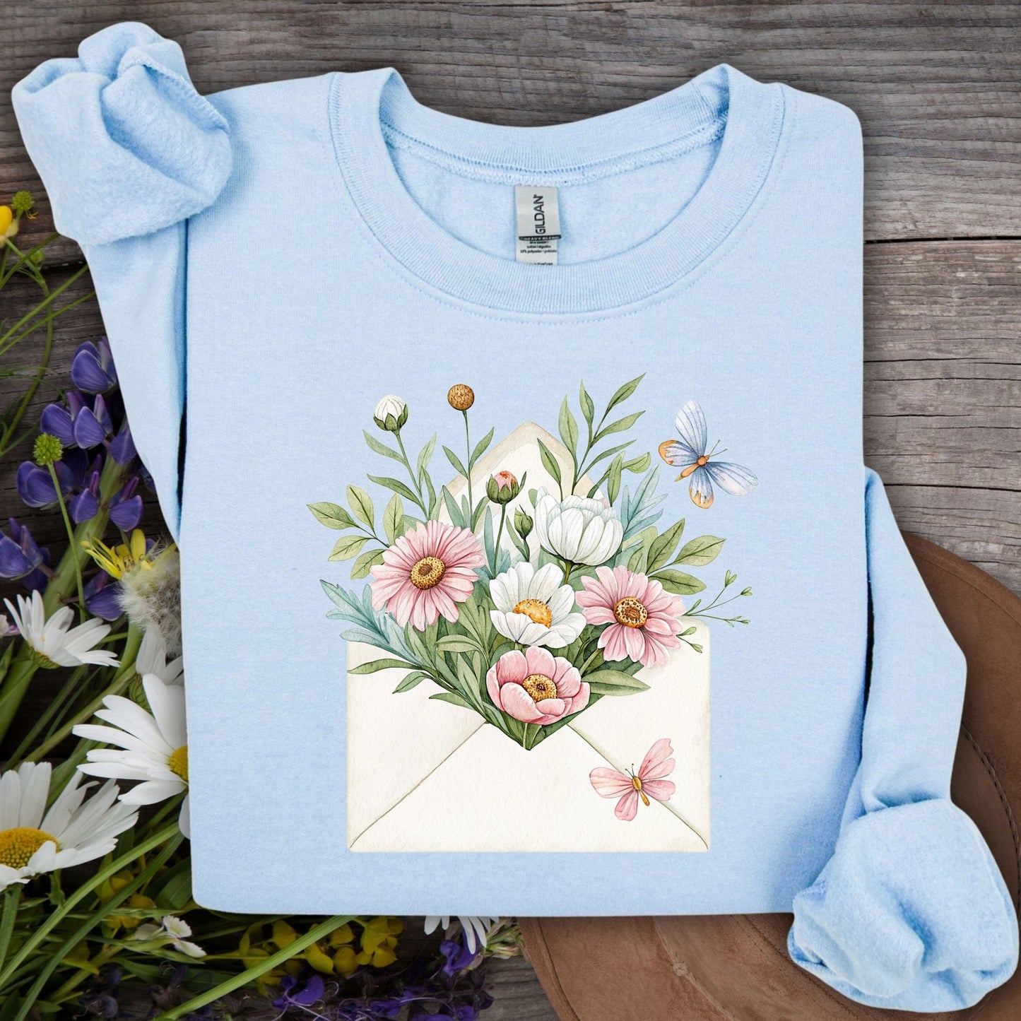 Floral Envelope with Butterflies Sweatshirt