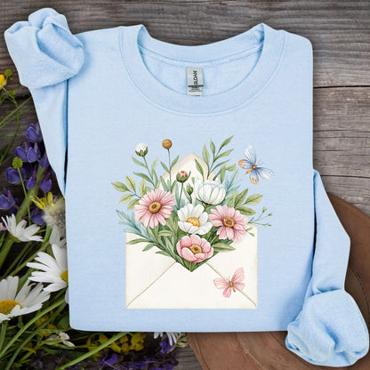 Floral Envelope with Butterflies Sweatshirt