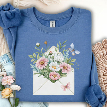 Floral Envelope with Butterflies Sweatshirt