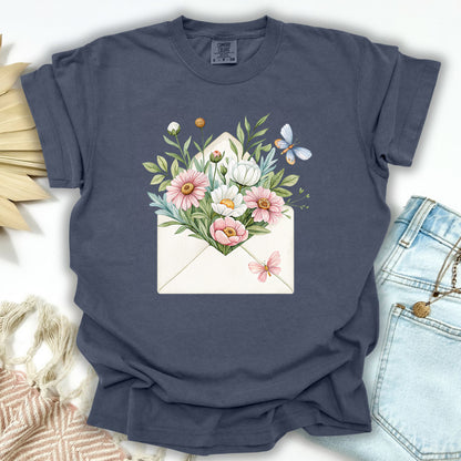 Floral Envelope with Butterflies T-Shirt