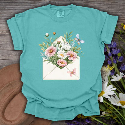 Floral Envelope with Butterflies T-Shirt