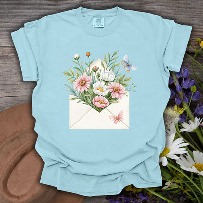 Floral Envelope with Butterflies T-Shirt