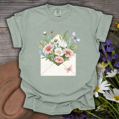 Floral Envelope with Butterflies T-Shirt