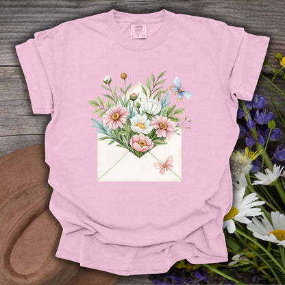 Floral Envelope with Butterflies T-Shirt