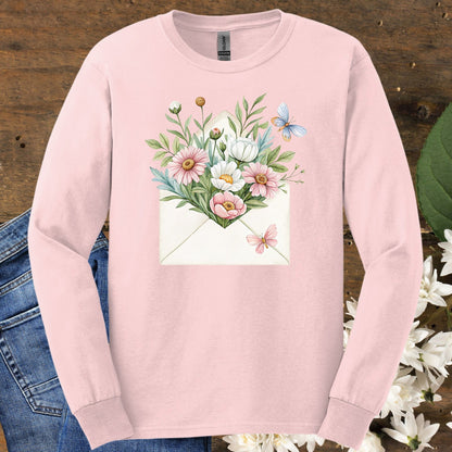 Floral Envelope with Flowers Long Sleeve Tee