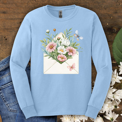 Floral Envelope with Flowers Long Sleeve Tee