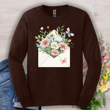 Floral Envelope with Flowers Long Sleeve Tee