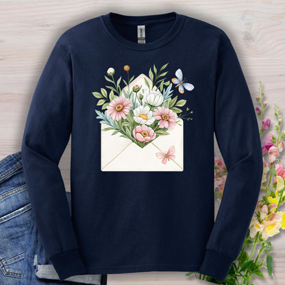 Floral Envelope with Flowers Long Sleeve Tee