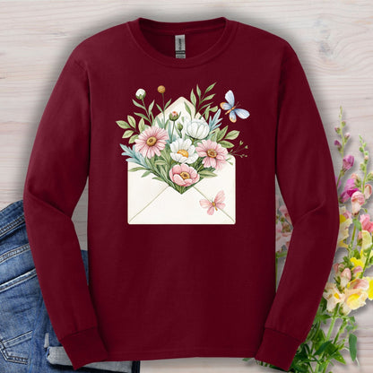 Floral Envelope with Flowers Long Sleeve Tee