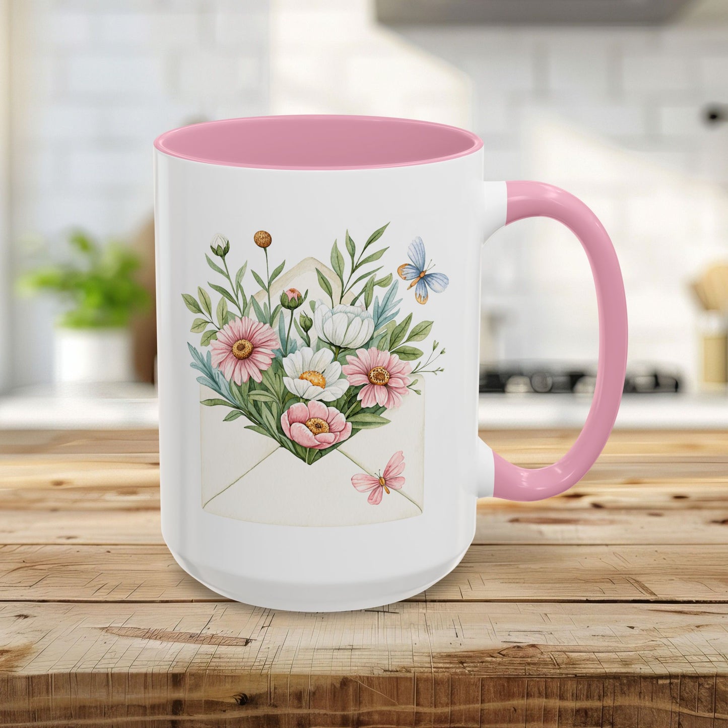 Floral Envelope with Flowers Mug (11/15oz)