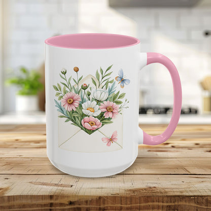Floral Envelope with Flowers Mug (11/15oz)