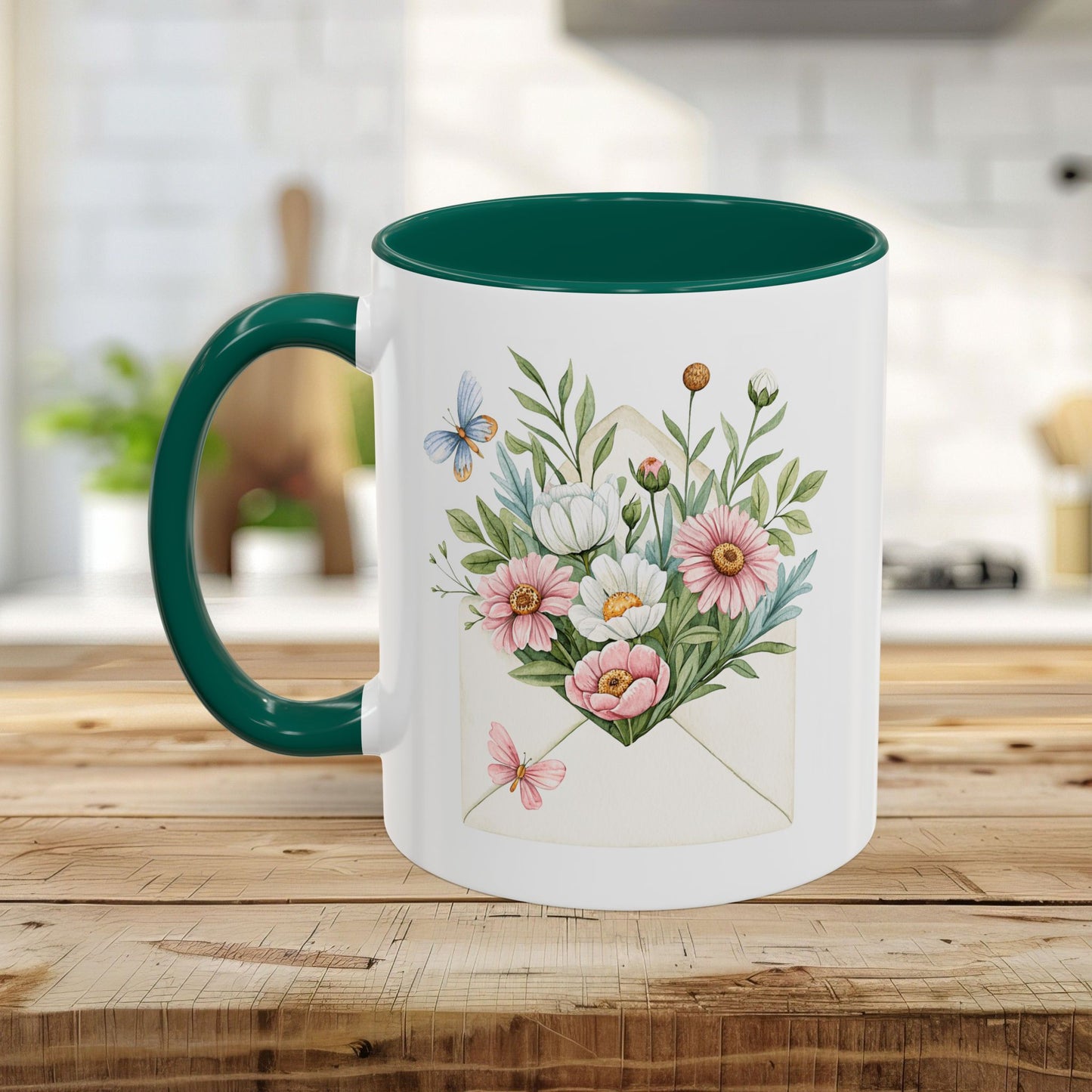 Floral Envelope with Flowers Mug (11/15oz)