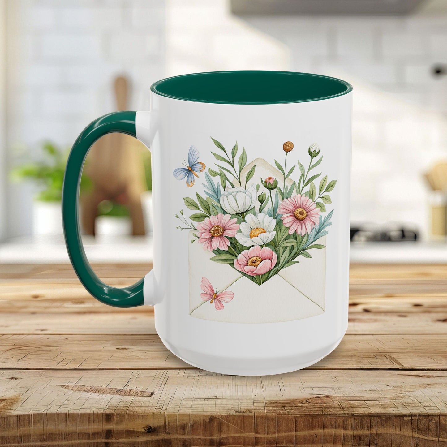 Floral Envelope with Flowers Mug (11/15oz)
