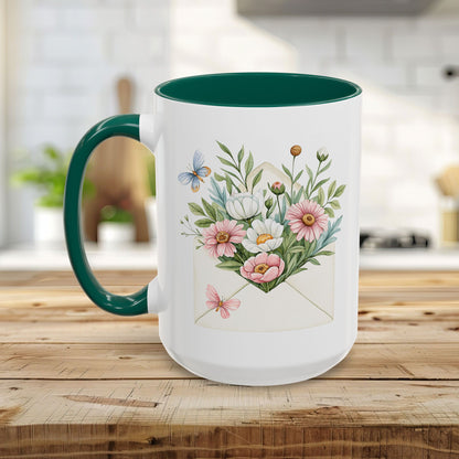 Floral Envelope with Flowers Mug (11/15oz)